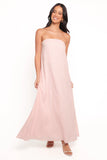 Bethany Strapless Midi Dress Rosewater