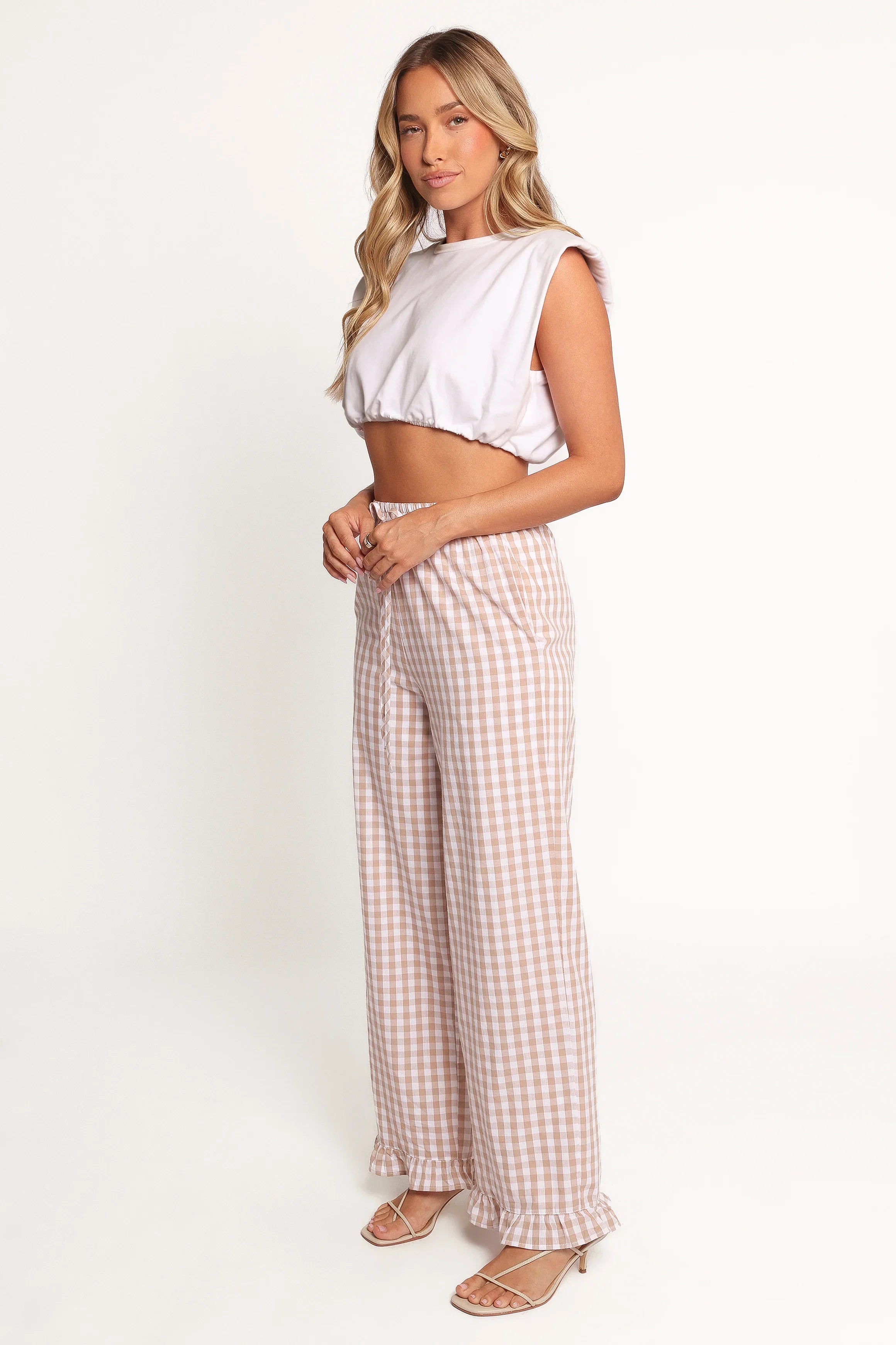 Marina Pant Beige Gingham