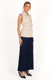Emberley Fitted Tie Front Vest Beige