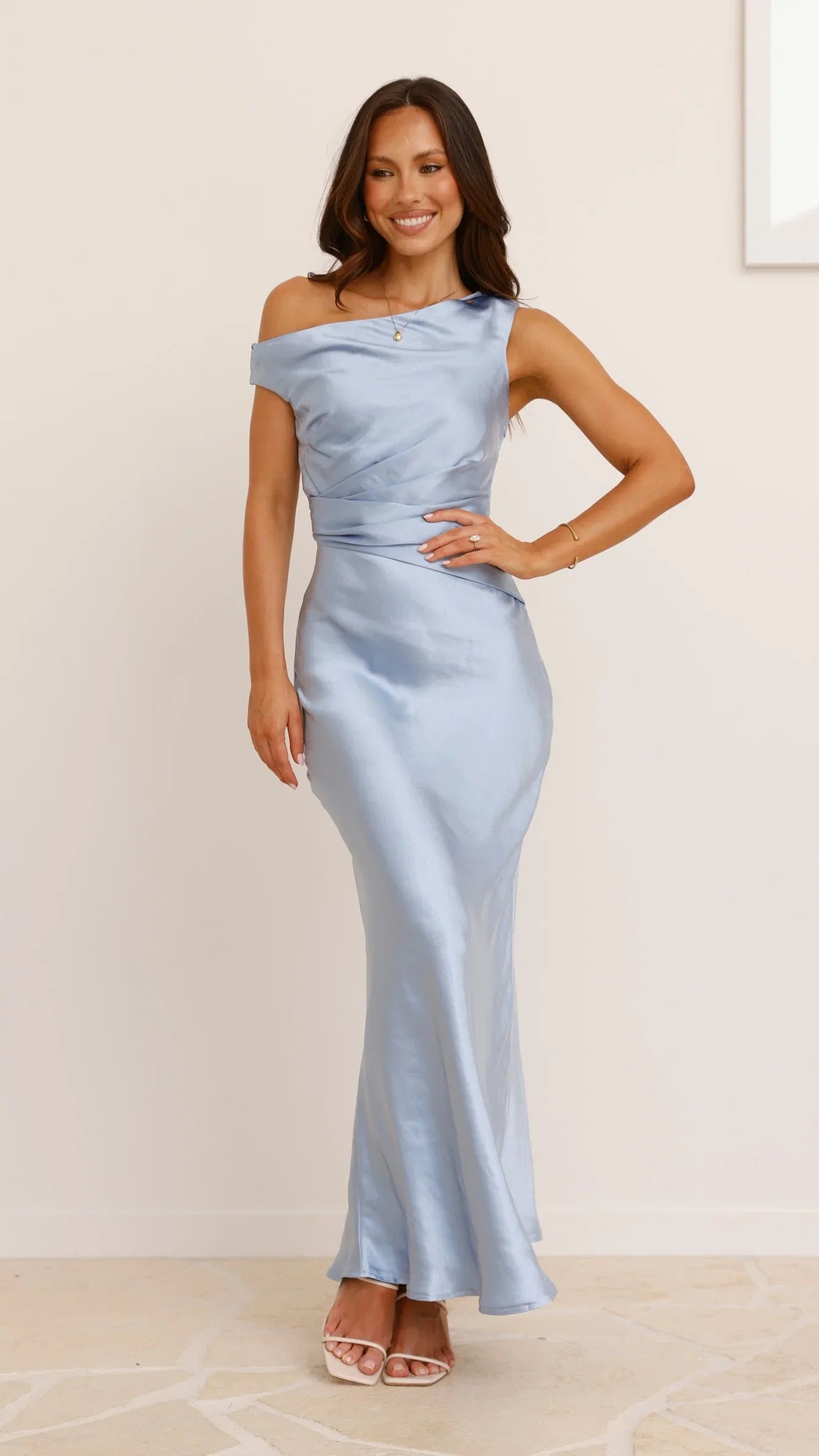 Auria Off Shoulder Maxi Dress Blue
