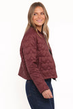Genevieve Quilted Bomber Cherry