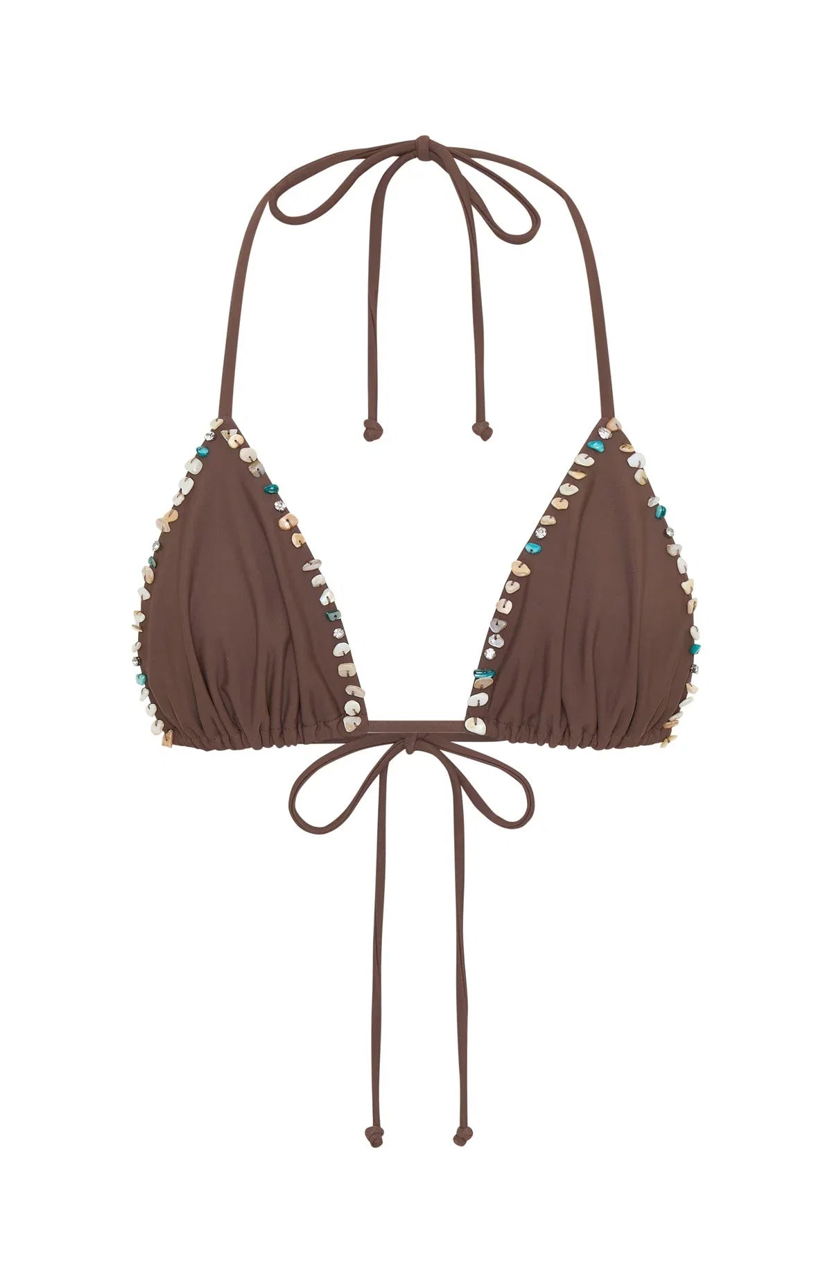 Isla Beaded Bikini Top Toasted Coconut