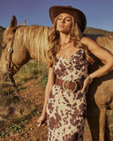 Lucea Abstract Spot Cowl Neck Maxi Dress