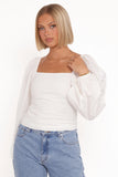 Angelica Long Sleeve Top White