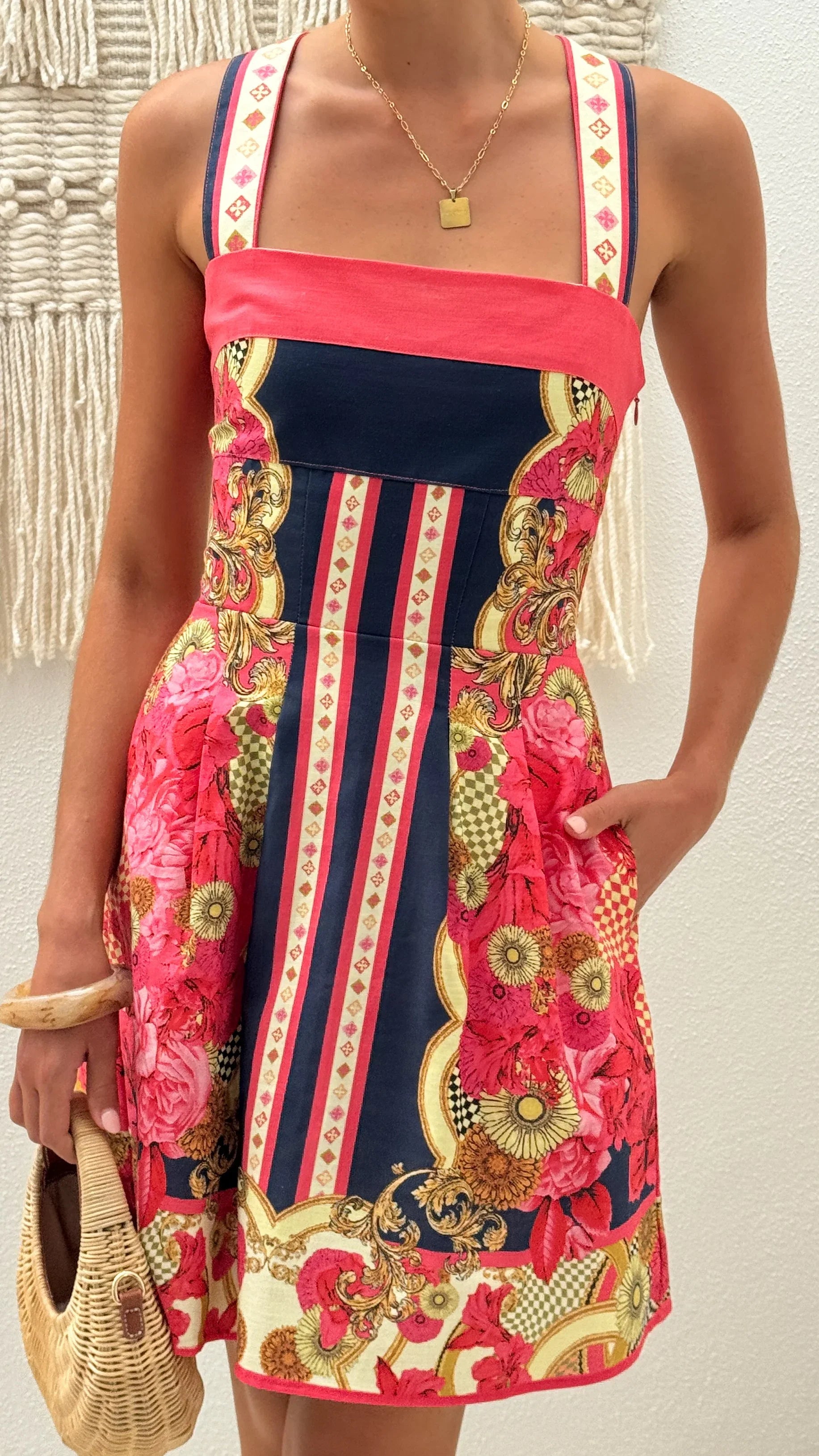 Milana Mini Dress Navy Pink
