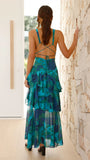 Sachiko Maxi Dress Blue Green Print