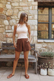 Elinor Cuffed Linen Short Brown
