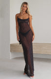 Just For Me Maxi Dress Black White Polka Dot