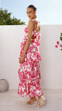 Odilia Maxi Dress Pink White Floral
