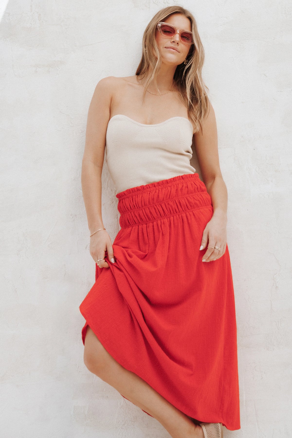 Mattea Maxi Skirt Red