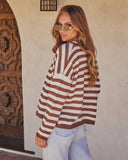 Leaf Me Striped Cardigan