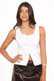 Xara Satin Vest with Rosettes Ivory