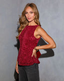 Eleina Flocked Lace Peplum Top