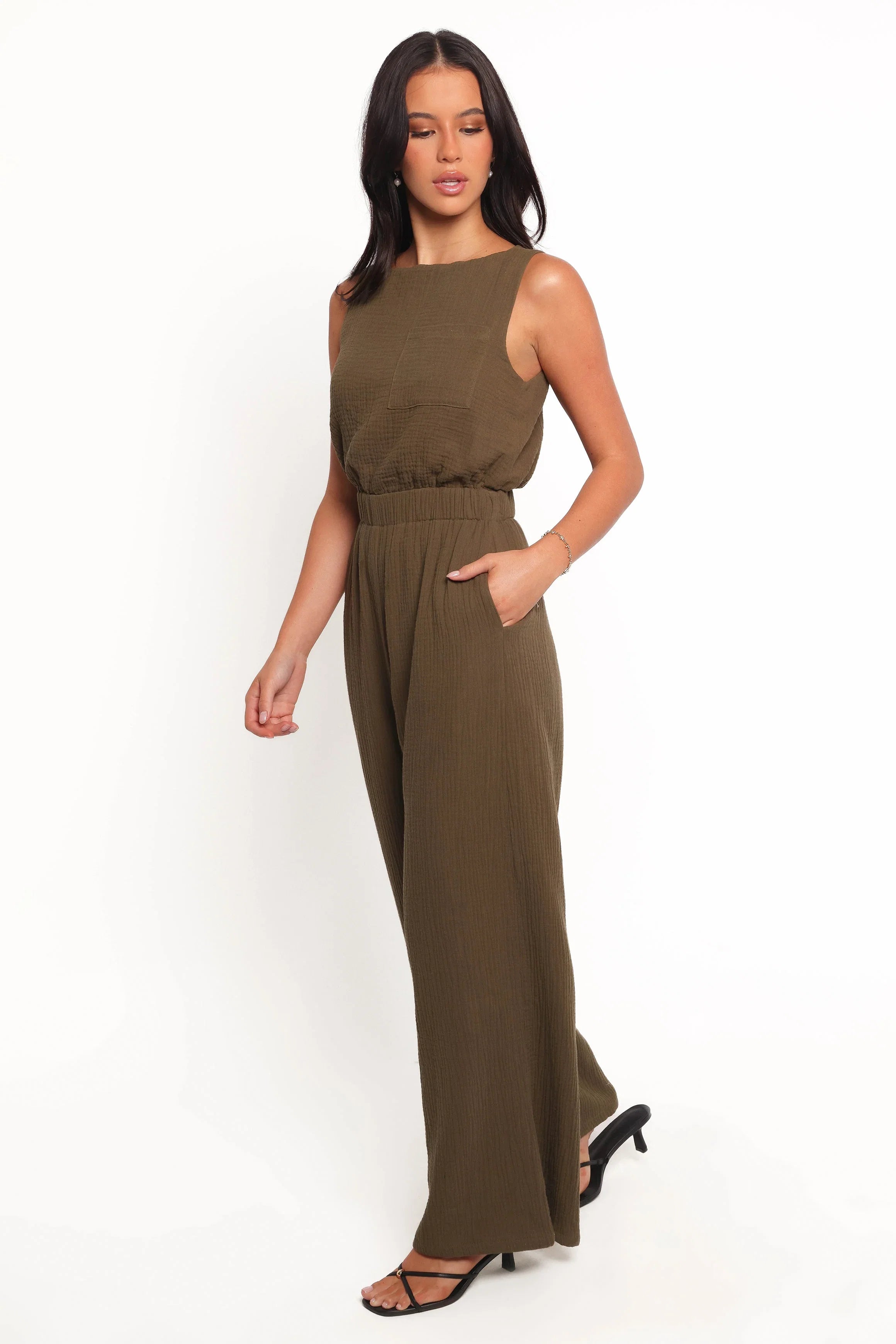 Brenna Cotton Jumpsuit Olive
