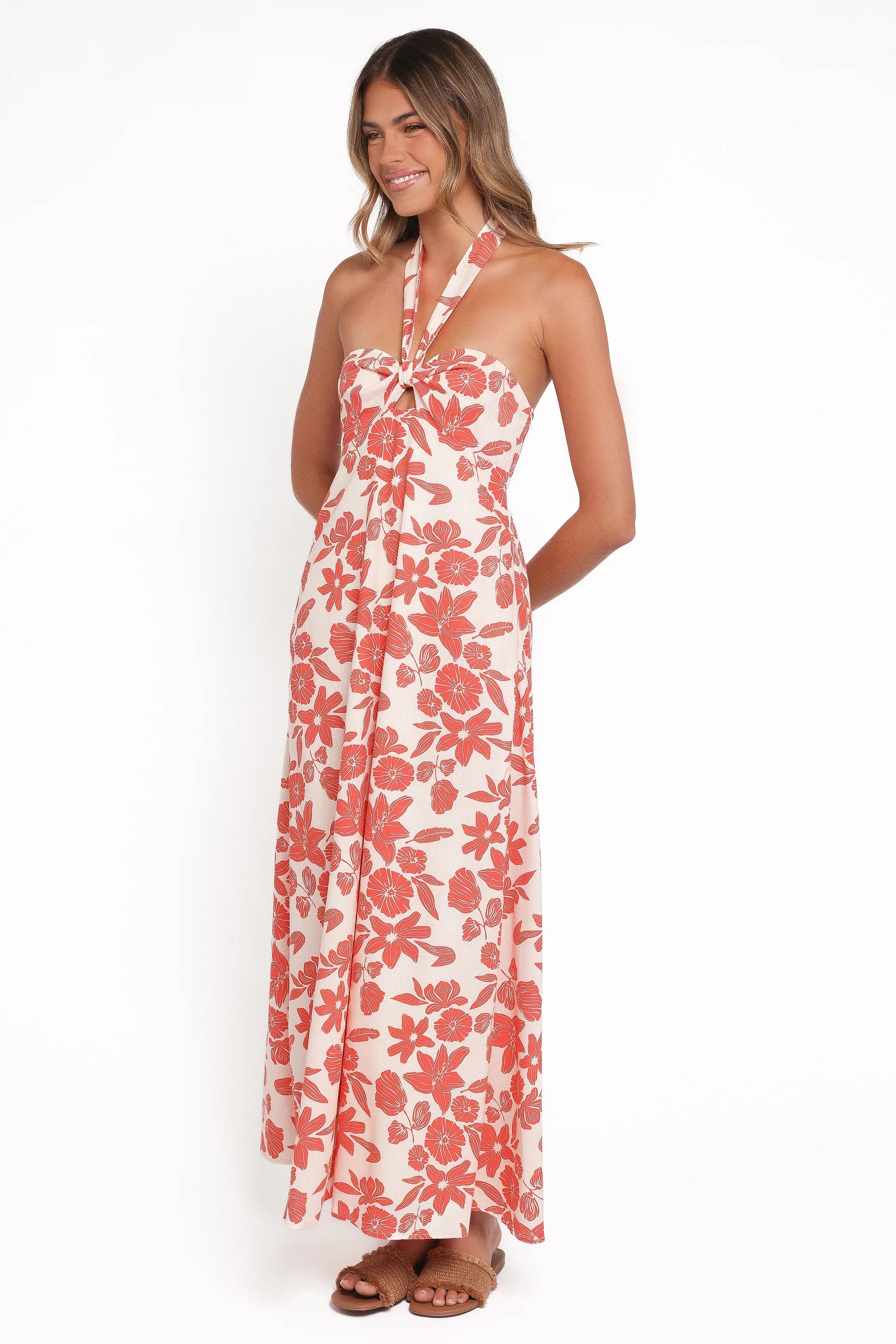 Cottrell Maxi Dress Red Floral