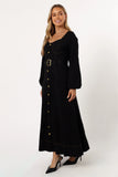 Mateo Long Sleeve Denim Dress Black