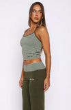 Lucky Charm Halter Top Khaki Mint Stripe