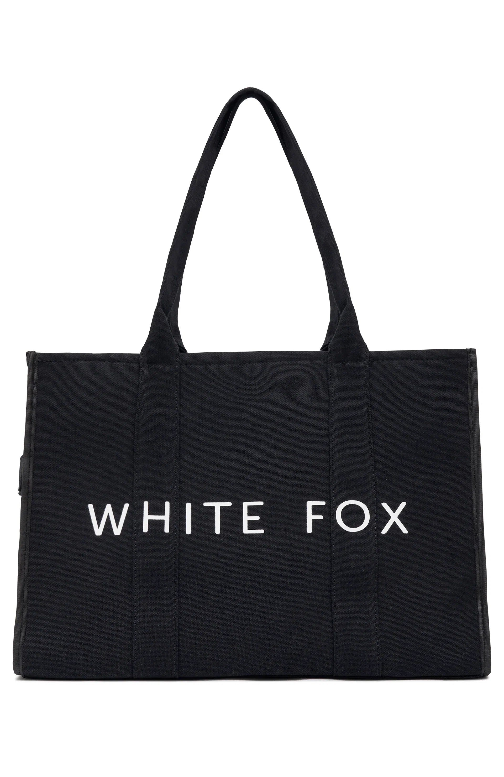White Fox Tote Bag Black