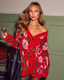 Twilight Garden Print Cardigan Mini Dress