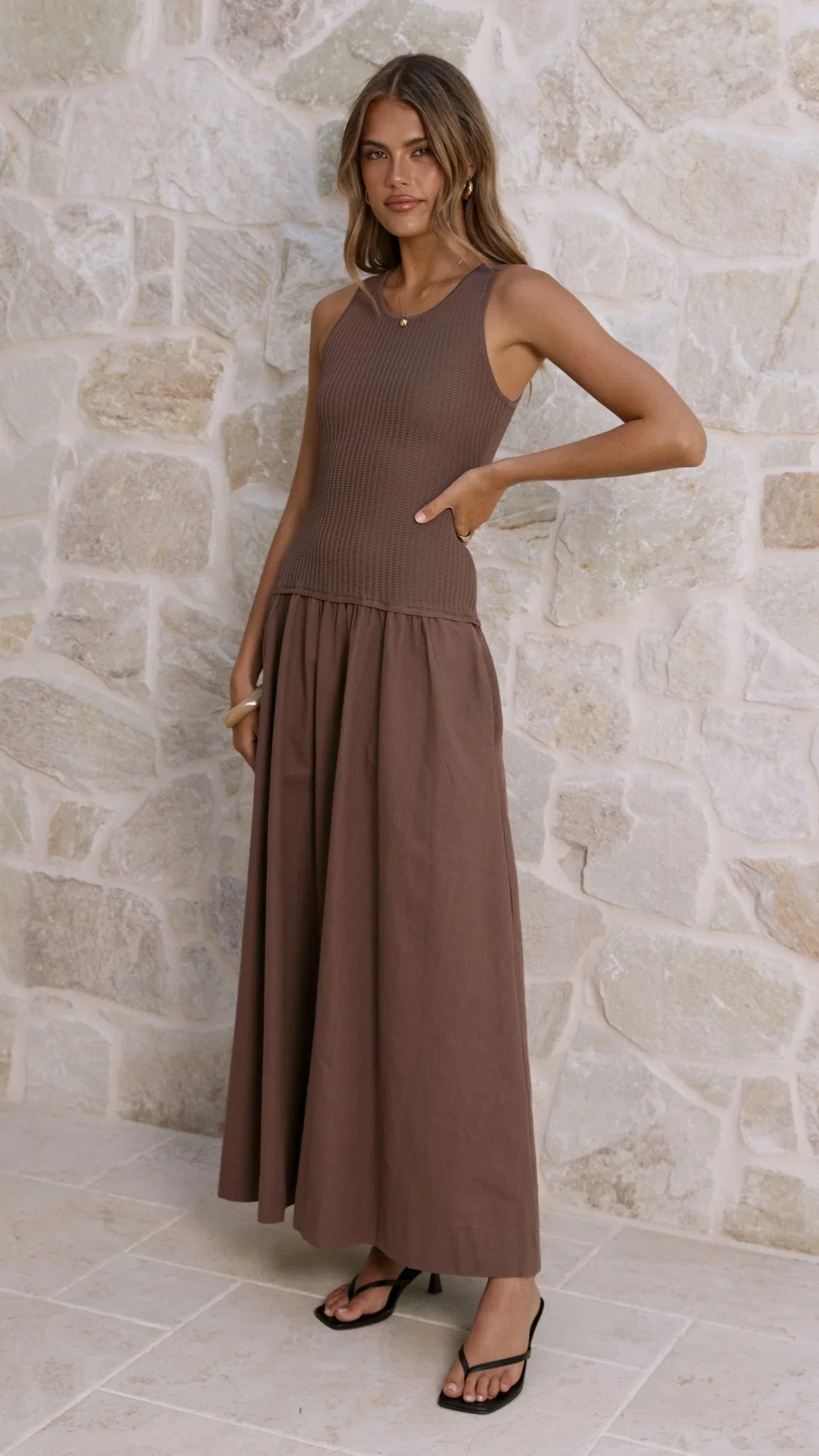 Arden Maxi Dress Chocolate