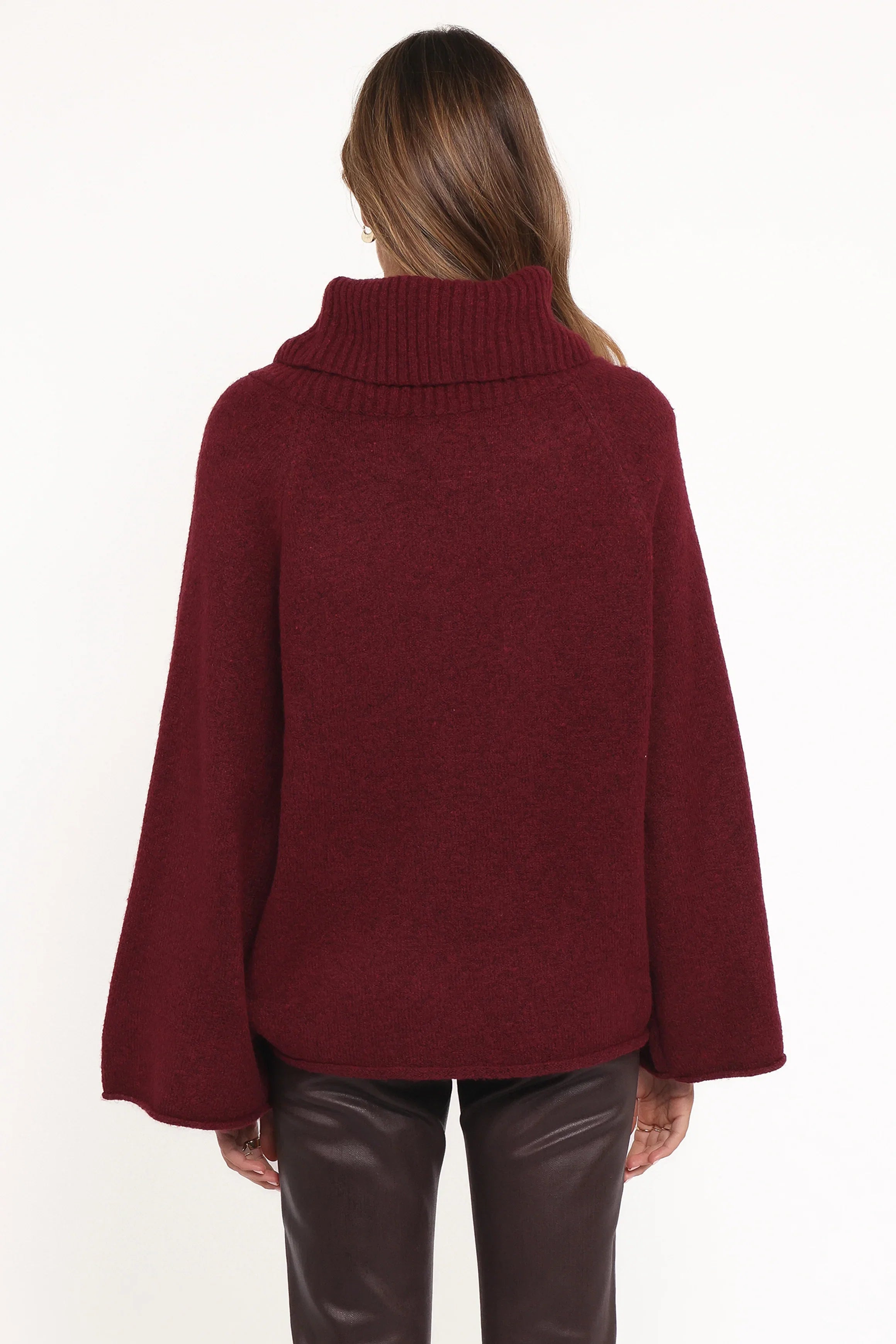Bindy Cowlneck Knit Sweater Wine