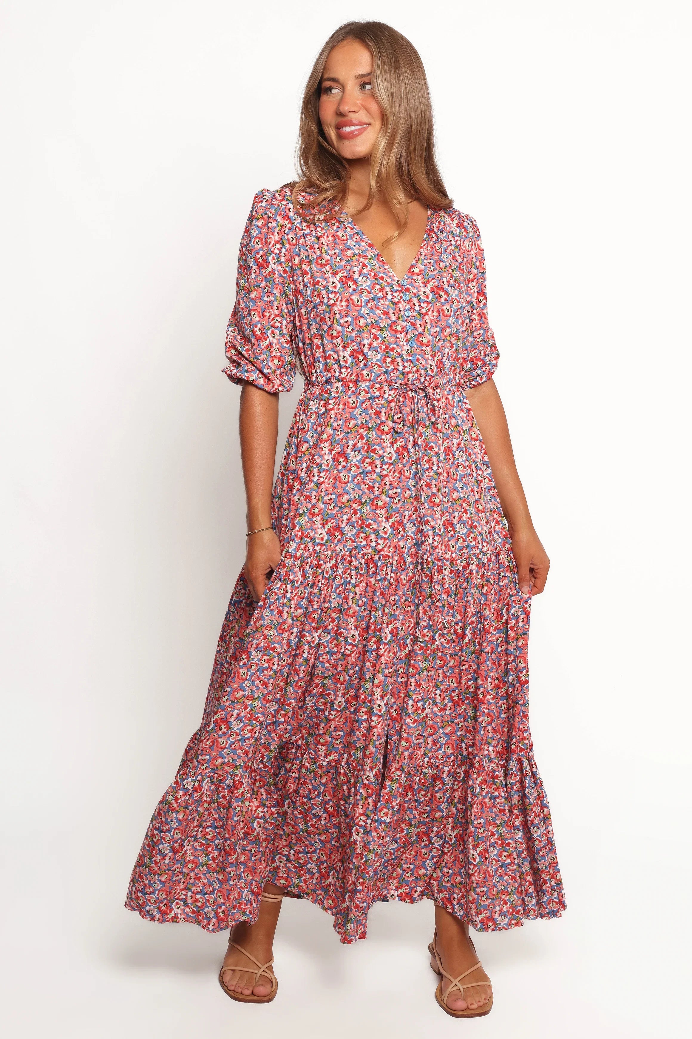 Kelda Dress Blue Ditsy Floral