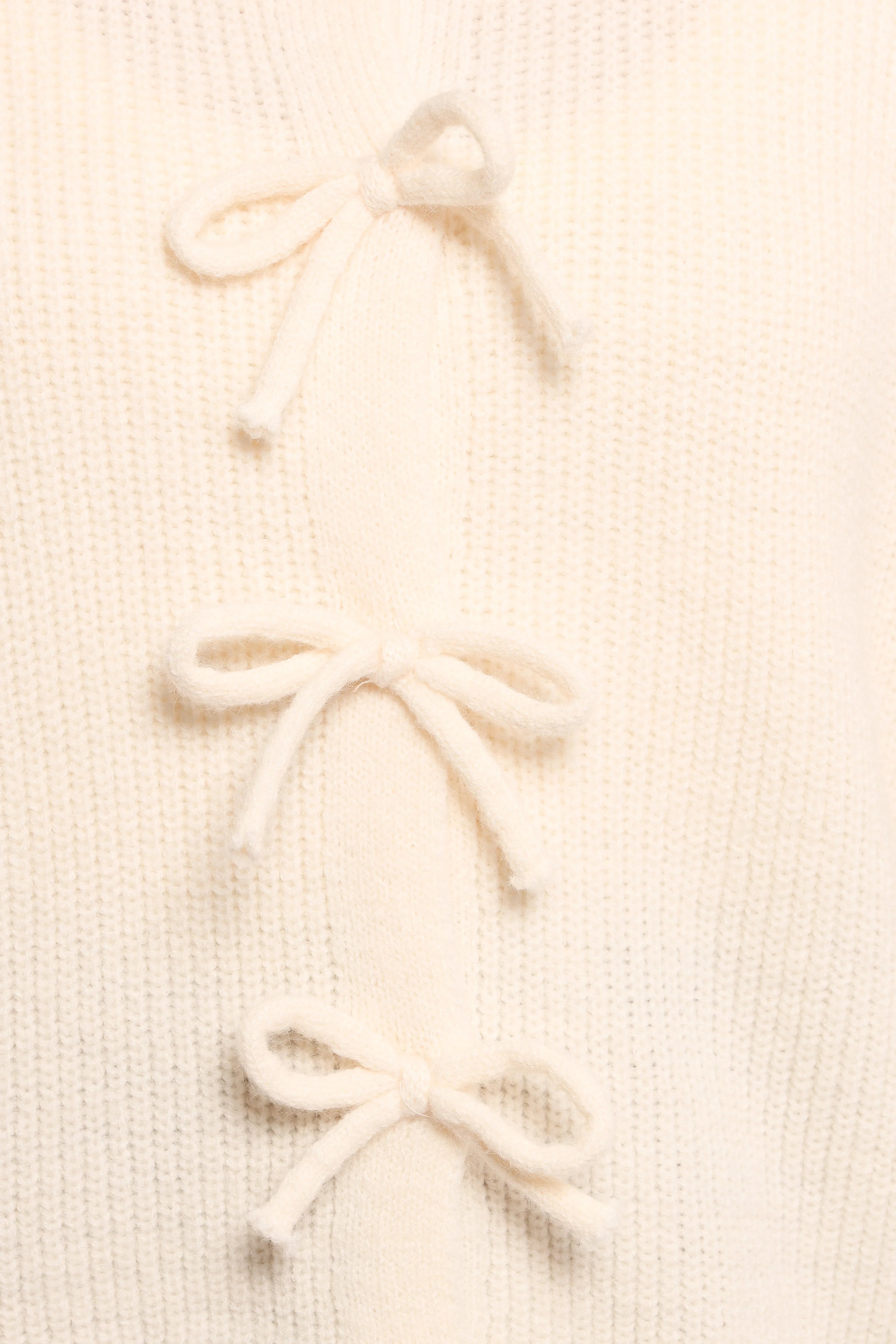 Wilde Bow Front Cardigan Off White