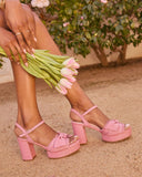 Ariane Frayed Trim Platform Heels