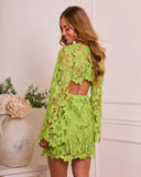 Meadow Haven Floral Lace Crochet Mini Dress