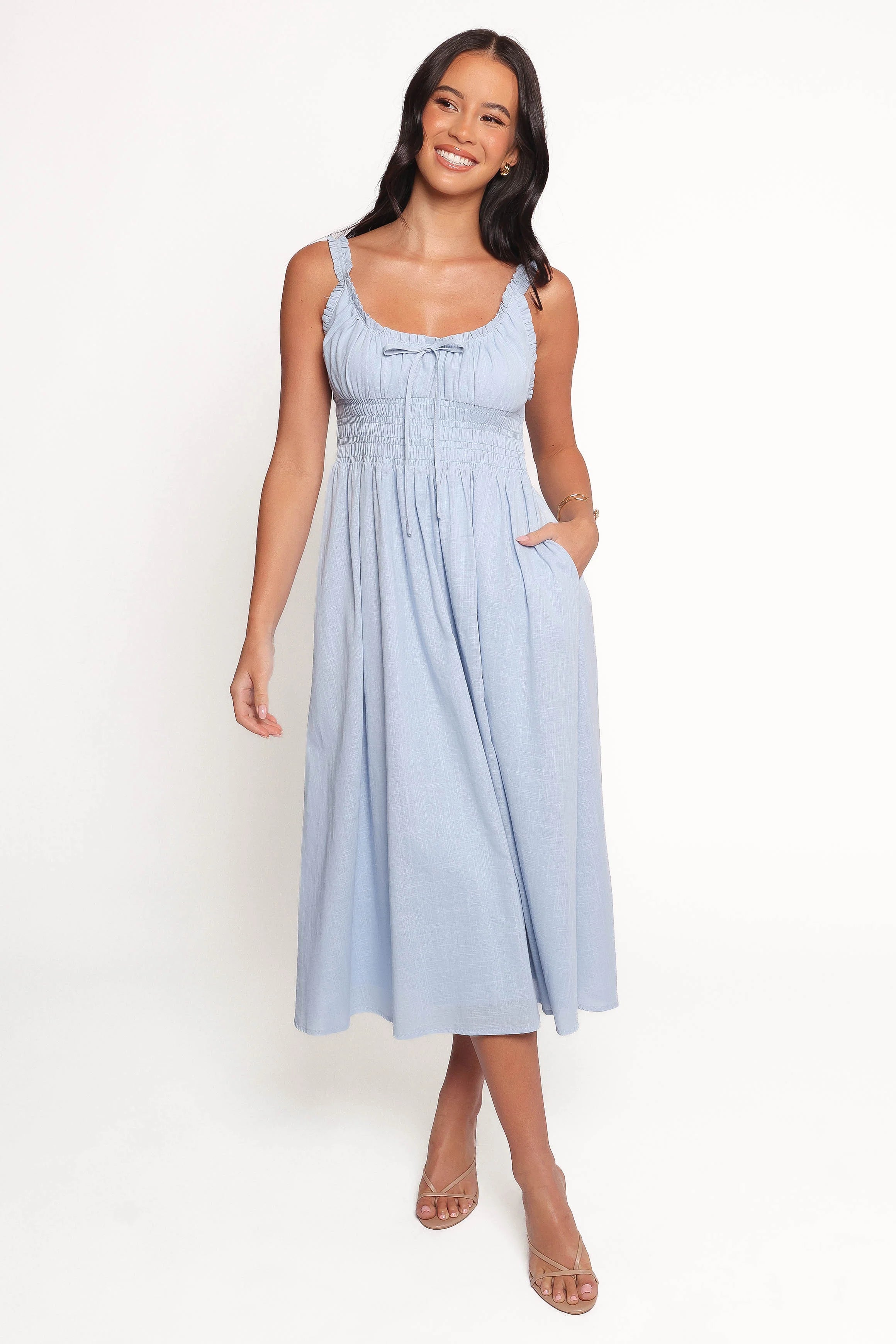 Auguste Midi Dress Pale Blue