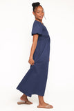 Ilyana Short Sleeve Maxi Dress Navy