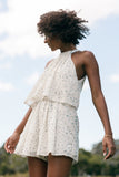Mindy Halterneck Romper Blue Floral