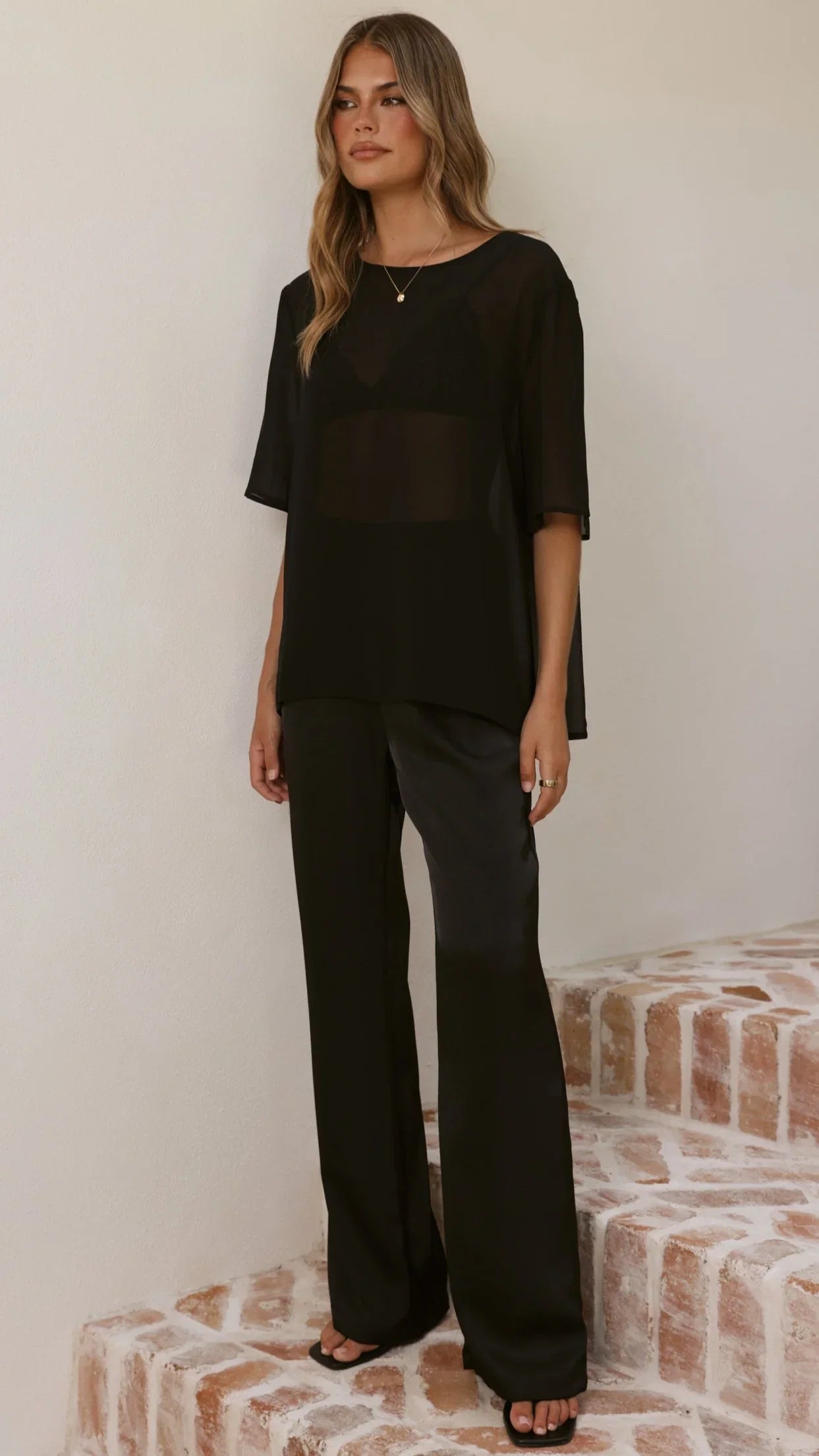 Davette Mesh T Shirt Black