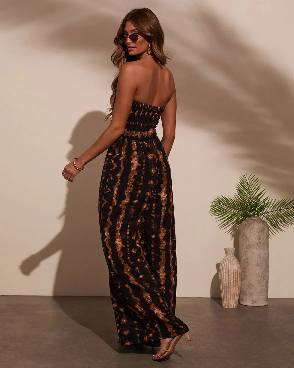 Markey Abstract Strapless Jumpsuit