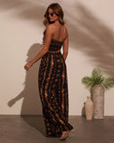 Markey Abstract Strapless Jumpsuit