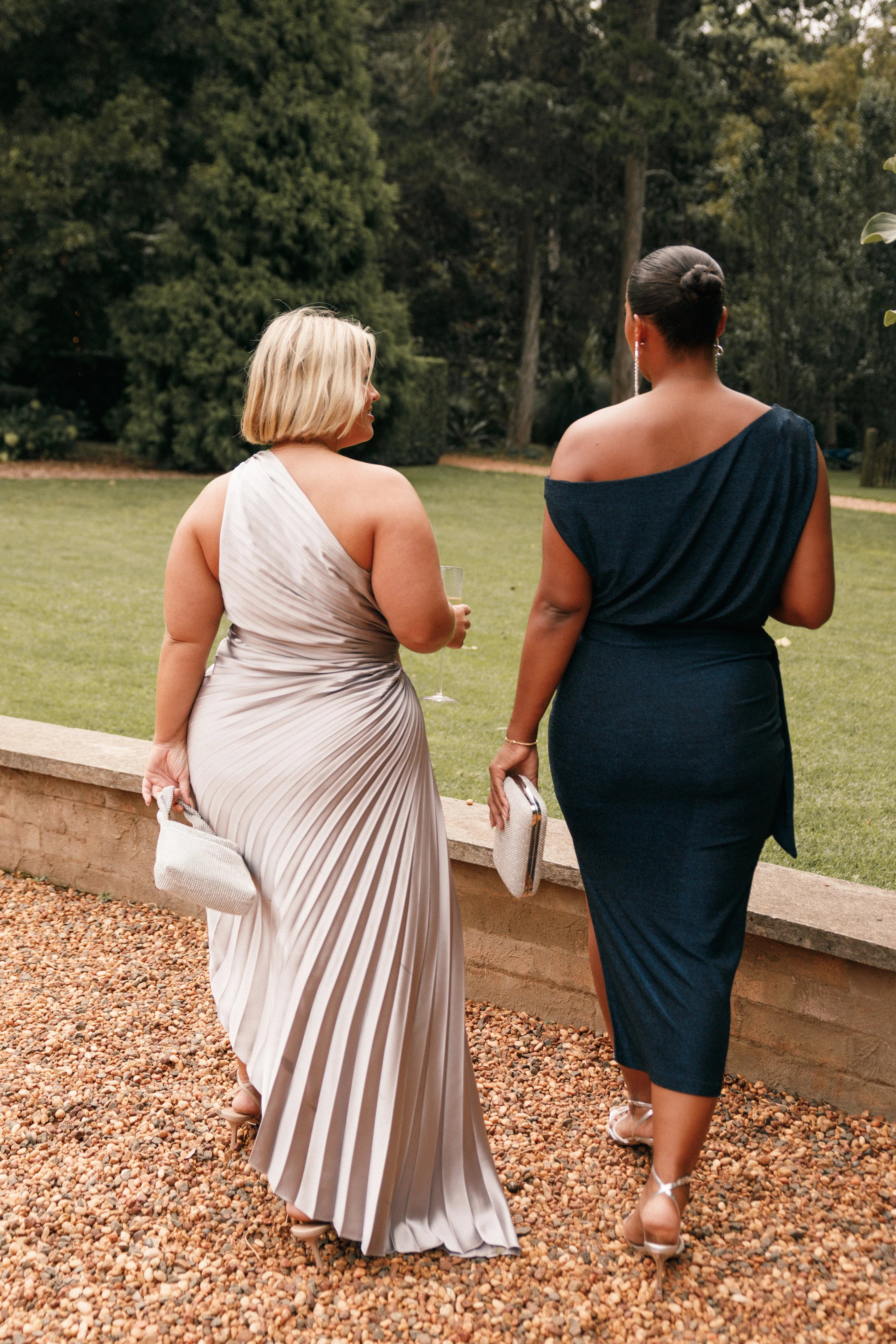 Kleo One Shoulder Maxi Dress Silver