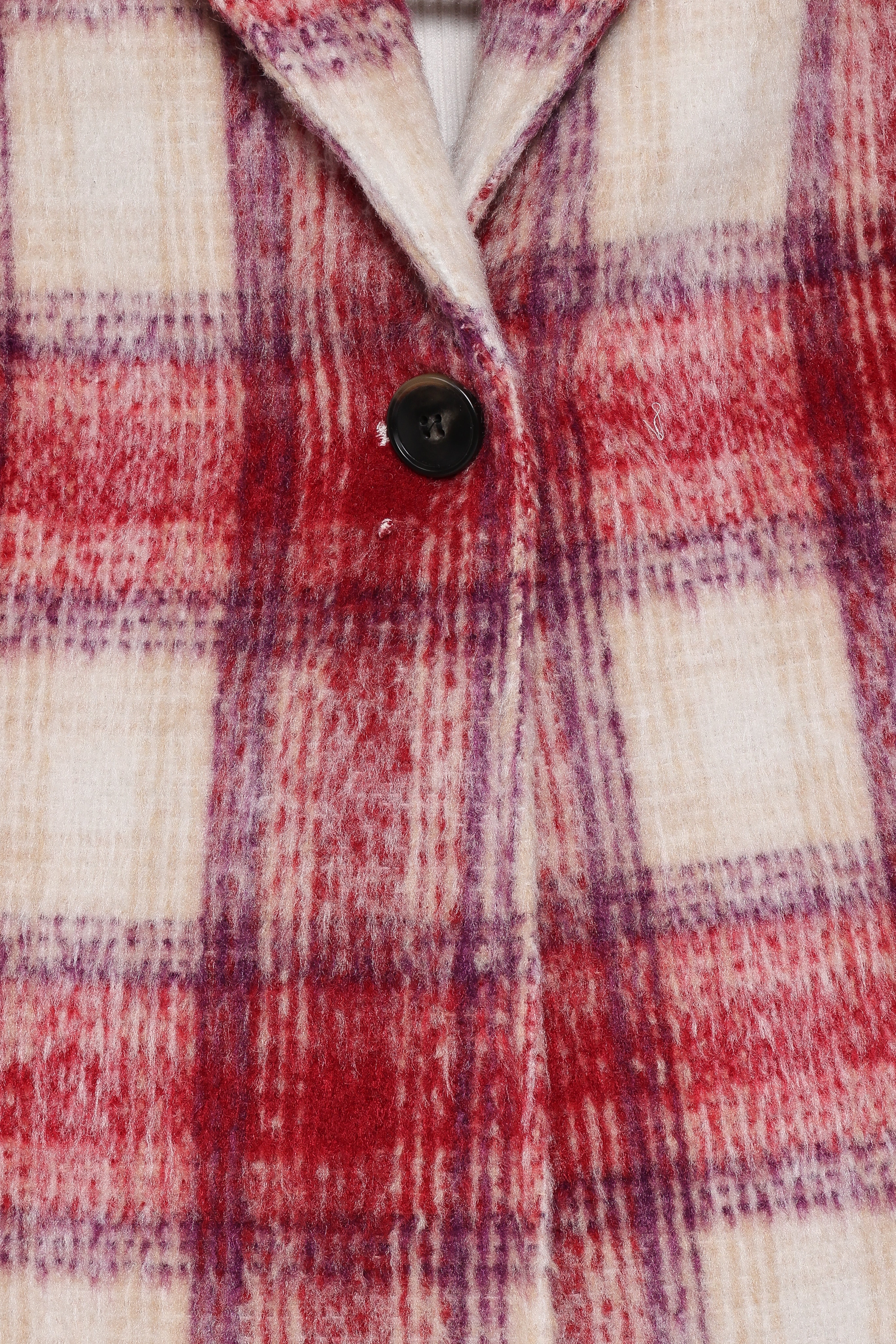 Travistine Long Plaid Coat Pink