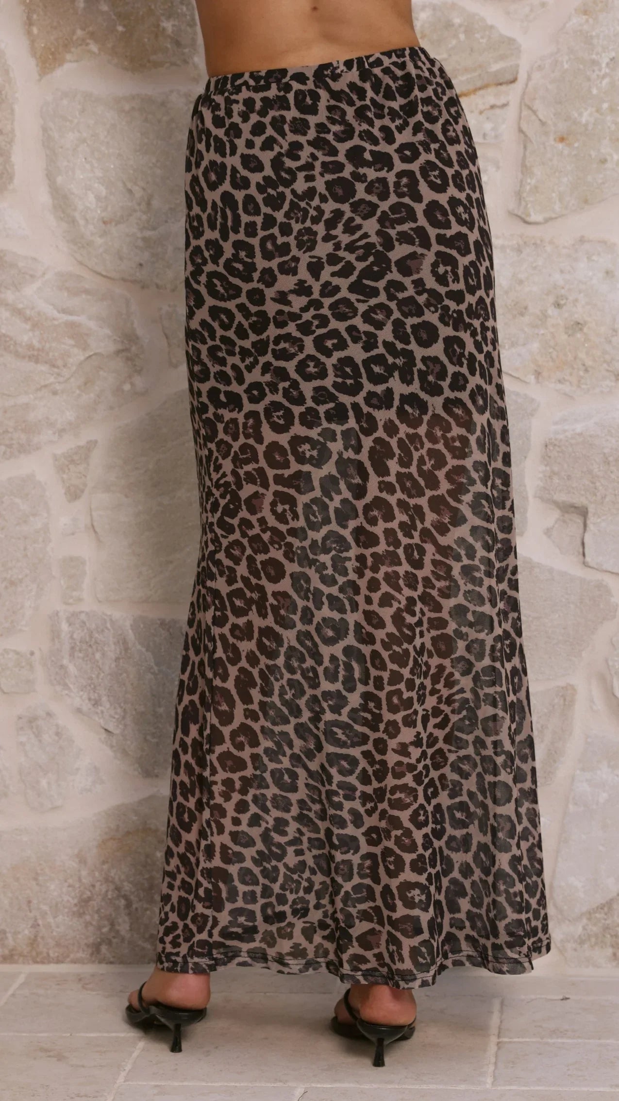 Onella Semi Sheer Maxi Skirt Leopard Print