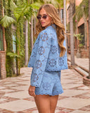 Dewy Solstice Eyelet Denim Jacket