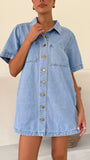 Rayna Denim Mini Dress Light Denim