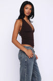Twice As Nice Halter Top Dark Chocolate