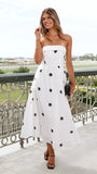 Tahlia Midi Dress White Polka Print