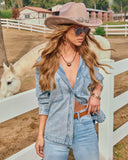 Boardwalk Cotton Blend Vintage Button Down Top
