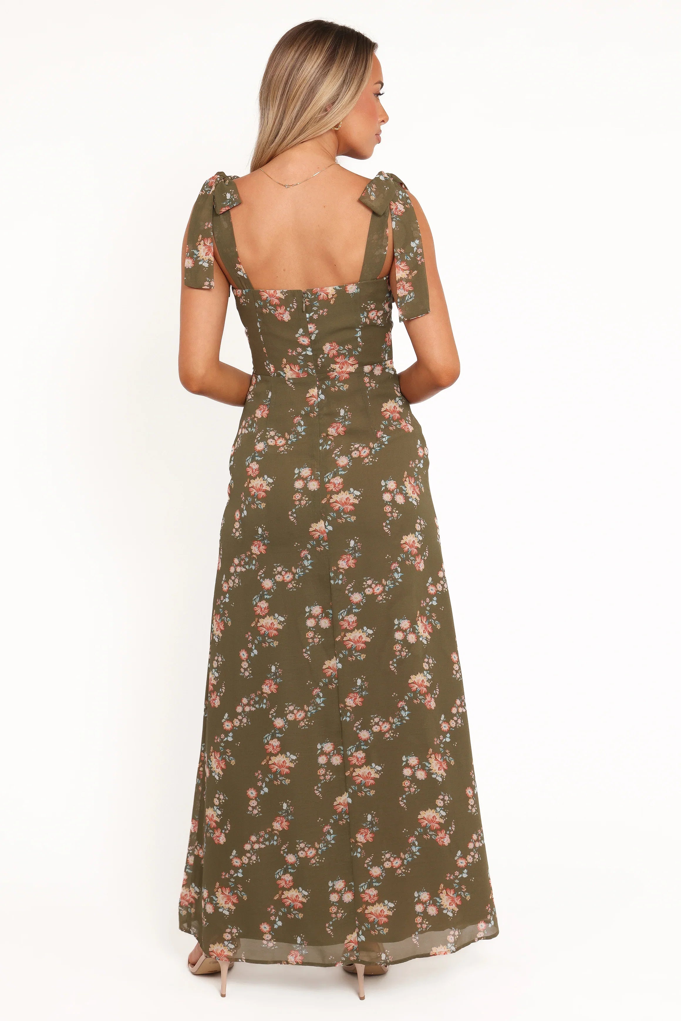 Renita Maxi Dress Olive Floral