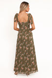 Renita Maxi Dress Olive Floral