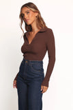 Emmerson Long Sleeve Knit Top Chocolate