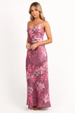 Jamie Maxi Slip Dress Dark Rose Floral