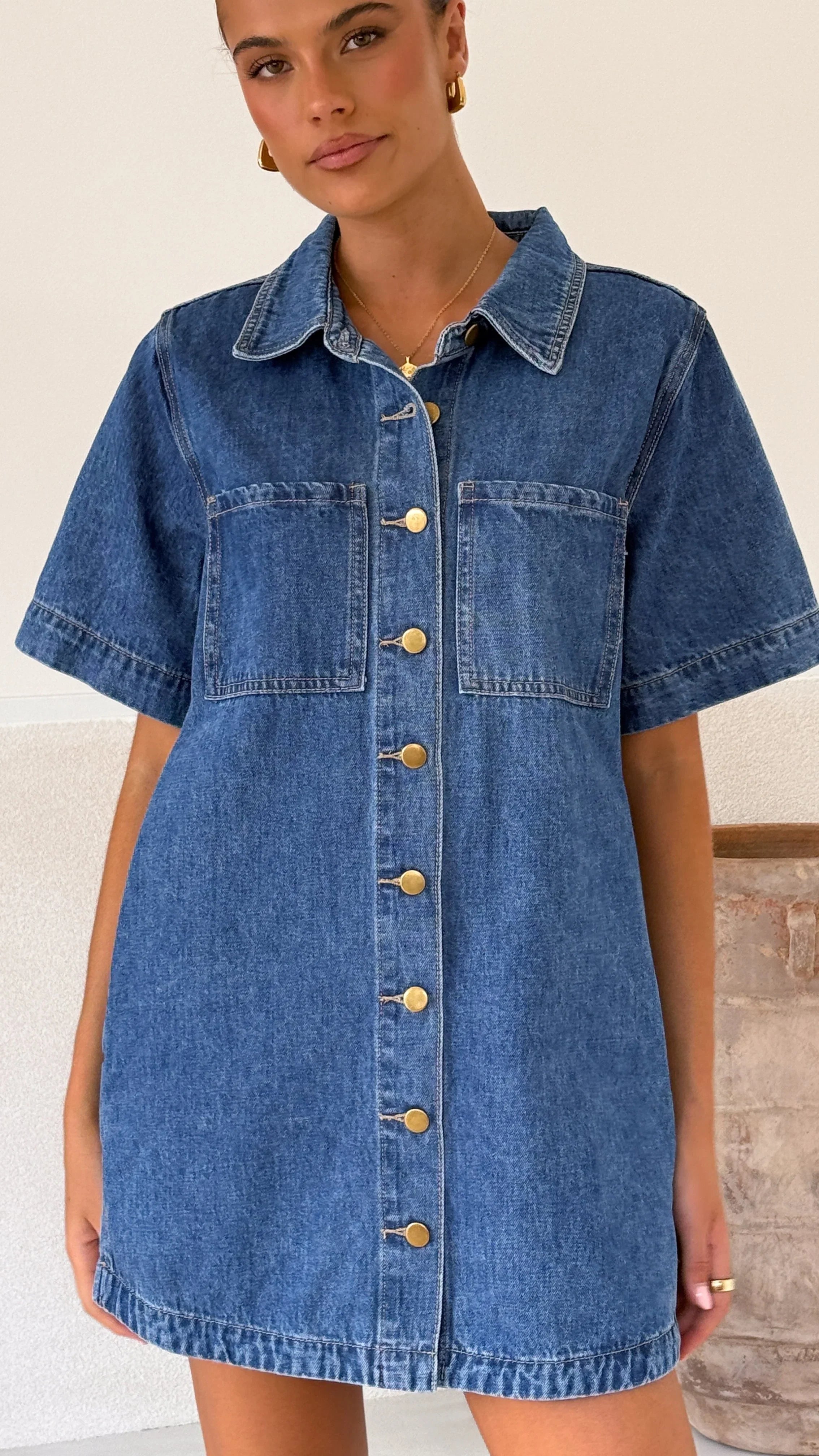Rayna Denim Mini Dress Dark Denim