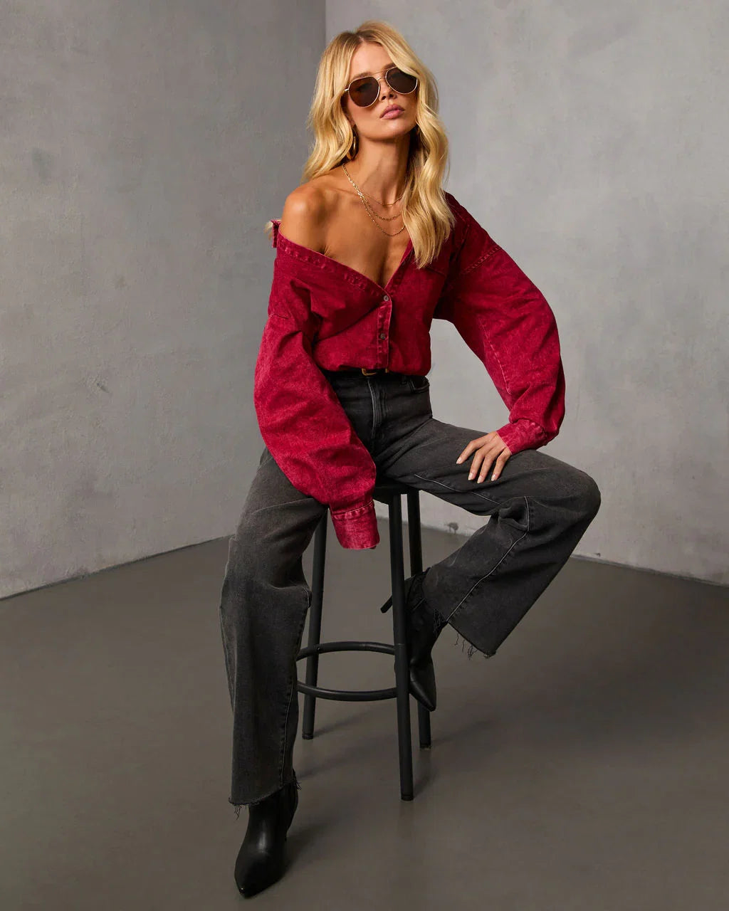 Wild Maple Denim Button Down Shirt