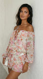 Cyrene Floral Off Shoulder Mini Dress Floral Pink